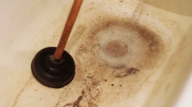 Tıkanmış drenaj su banyo, pis su ve kanalizasyon