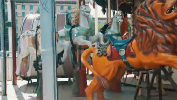 Fransız Carousel döner — Stok video