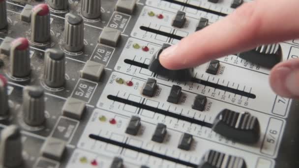 Working with Sound Mixing Console — Stock Video