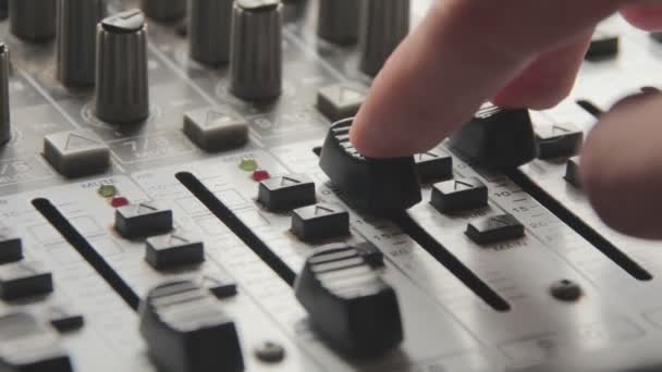 Working with Sound Mixing Console — Stock Video