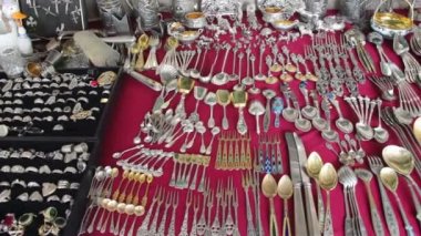 Antika yemek takımı, Vintage gümüş, demir, Altın Sofra