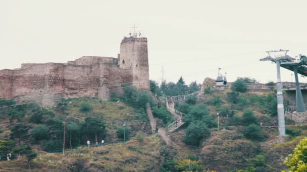 Канатная дорога в Тбилиси, Грузия — стоковое видео