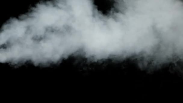 Vapeur d'eau. Ralenti 240 ips. Jet de vapeur sous pression sur fond noir — Video