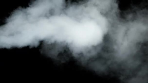 Water Vapor. Slow Motion 240fps. Jet of Steam Under Pressure on Black Background — Stock Video