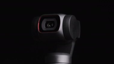 Mekanik Gimbal Kamera Siyah Arkaplanda Döndürür, Robot Kamera Makro