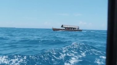 Afrika Tahta Dhow Teknesi Turkuaz Hint Okyanusu, Zanzibar, Tanzanya