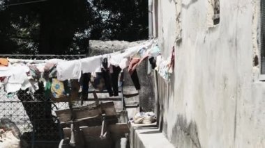 Afrika 'nın Yoksul Kentsel Varoşlarında Çamaşır Kurutma, Taş Şehir, Zanzibar