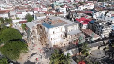 Taş Şehri, Zanzibar 'daki harap olmuş Harikalar Evi' nin hava manzarası..