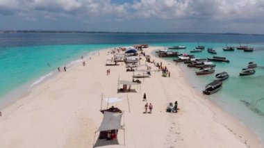 Afrika 'nın Zanzibar kentindeki Nakupenda' nın Cennet Kaybolan Adası 'nın Havadan Görüntüsü