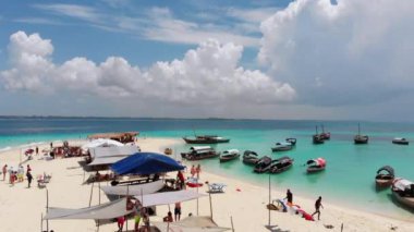 Afrika 'nın Zanzibar kentindeki Nakupenda' nın Cennet Kaybolan Adası 'nın Havadan Görüntüsü