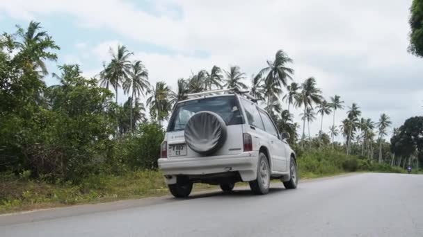 Podróż samochodem terenowym przez Afrykańską wyspę, Zanzibar — Wideo stockowe