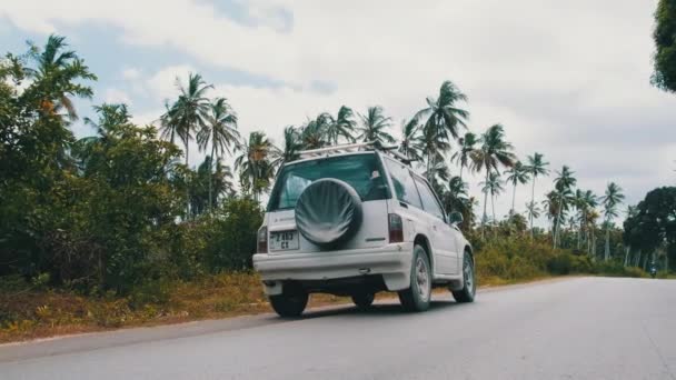 Travel by off-road vehicle across the African island, Zanzibar — Stock Video