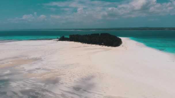 Paradise île privée de Mnemba dans l'océan Turquoise, Zanzibar, Vue Aérienne — Video