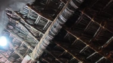 Malokas 'ın çatısı, Afrika kulübesinin içi, Doğu Afrika, Zanzibar