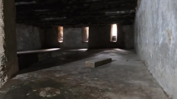 Dungeon där slavarna hölls, Slave Market Catacombs, Stone Town, Zanzibar — Stockvideo