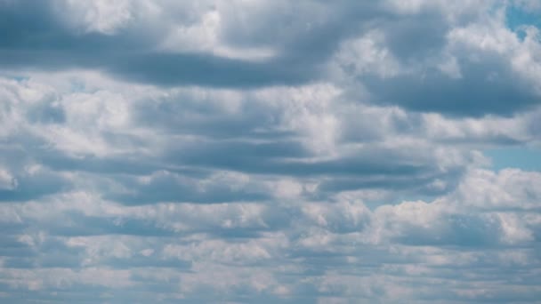 夏の雲が青い空に浮かぶシャトル、タイムラプス — ストック動画