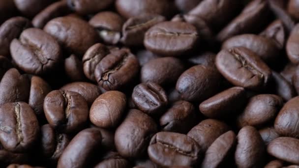 Kaffeebohnen rotieren langsam — Stockvideo