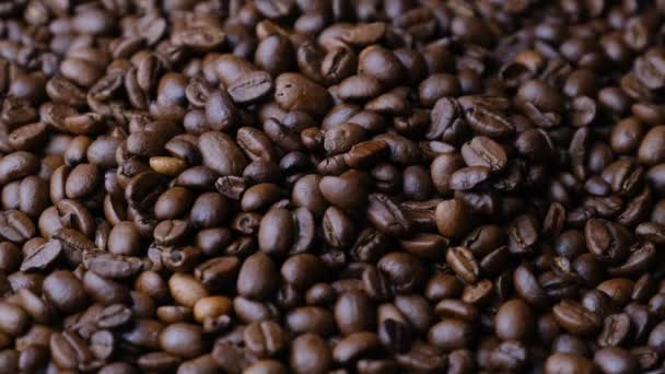 I chicchi di caffè ruotano lentamente — Video Stock