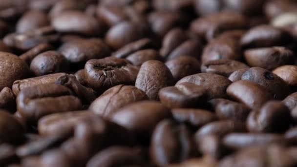 Feijões de café giram lentamente — Vídeo de Stock