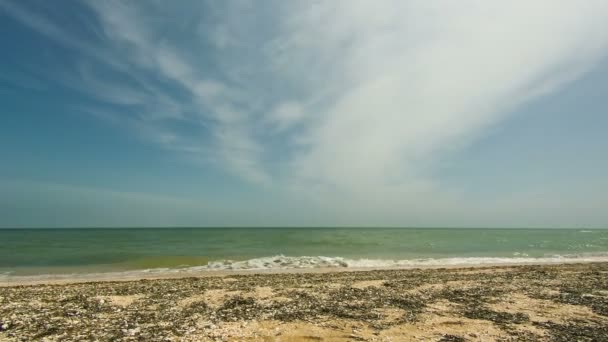 Пляж і хвилі на узбережжі . — стокове відео