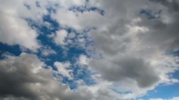 A felhők a kék égen mozognak.. — Stock videók
