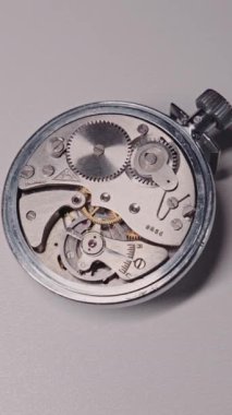 Makro görüş, salınan denge çarkını ve klasik mekanik kronometrenin dişlilerini ortaya çıkarır. Bu kavram, hassas mühendisliği ve acımasız zaman akışını vurgular..