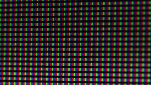 Knipperende digitale TV-scherm pixels macro — Stockvideo