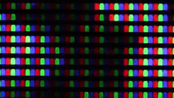 デジタルテレビ画面ピクセルマクロの点滅 — ストック動画
