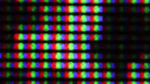 Knipperende digitale TV-scherm pixels macro — Stockvideo