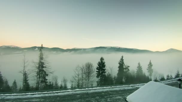 Nebbia in montagna. Timelapse — Video Stock