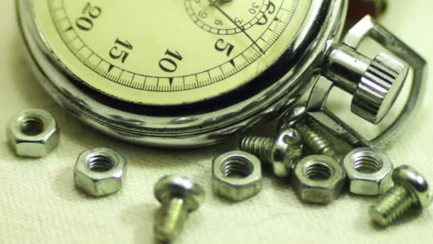 Reloj cronómetro de línea Vintage . — Vídeos de Stock
