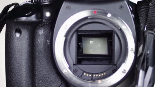 DSLR μηχανή κλείστρου καθρέφτη μηχανισμό 5 — Αρχείο Βίντεο