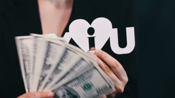 Geschäftsfrau liebt Geld. — Stockvideo