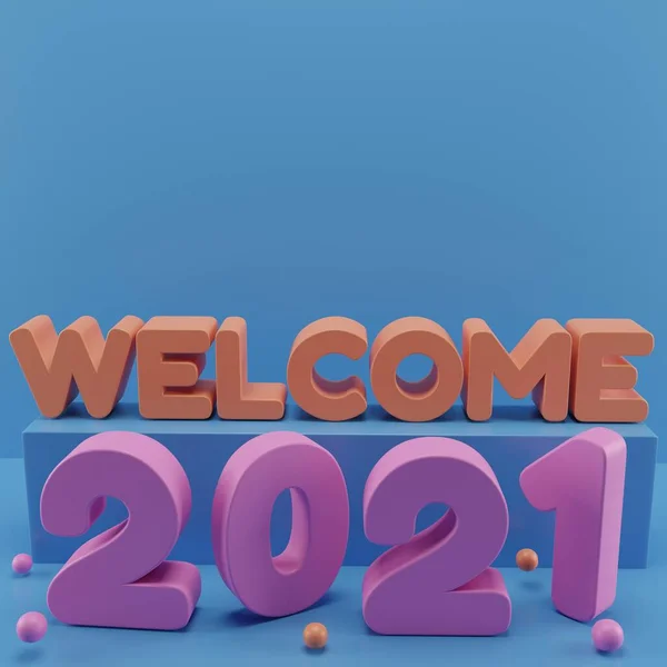 렌더링 Selamat Datang Tahun Baru 2021 — 스톡 사진