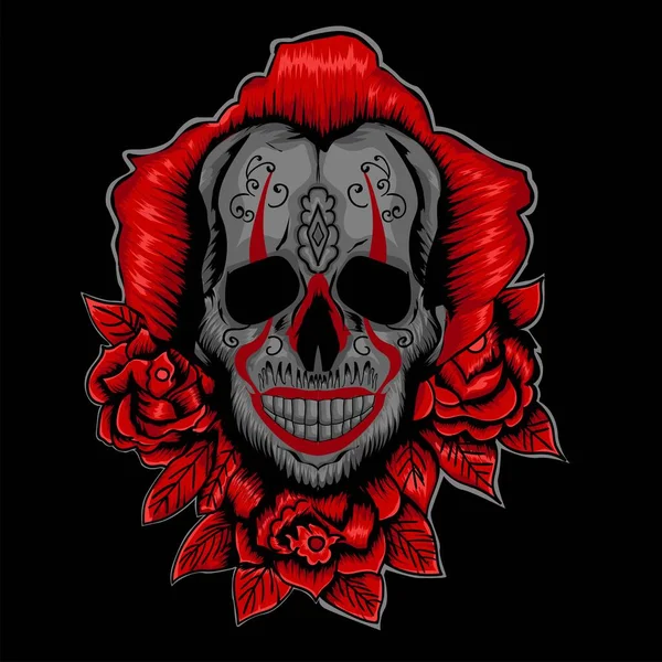 Illustration Vector Graphic Pennywise Skull Mask Perfekt För Kläder Varor — Stock vektor