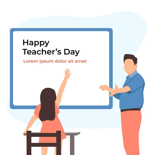Щасливий День Вчителя Ілюстрація Стилі Плоский Дизайн — стоковий вектор