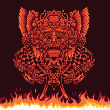 Barong Balili maske çizimi