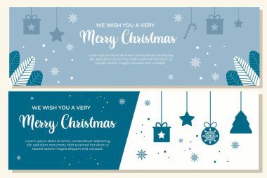 Yılbaşı pankartı vektör illüstrasyonu seti