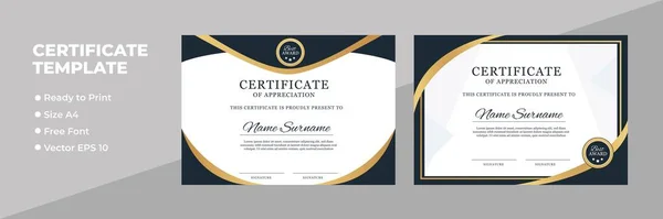Certificate Appreciation Award Template — Stock Vector