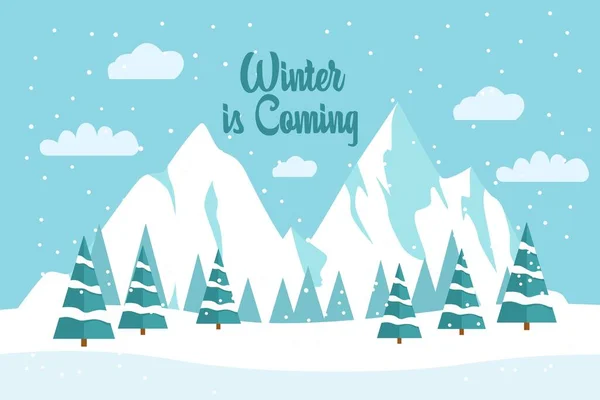 Winter is coming. landscape for winter and new year holidays. Holiday winter landscape. Christmas vector background