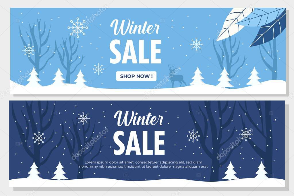 Winter Sale banner template banner. vector illustrator