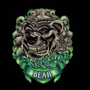 kızgın ayının süs arkaplanı ve neon rengi