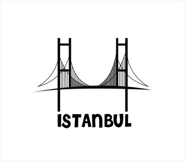 İstanbul Boğazı Köprü Vektör illüstrasyonu