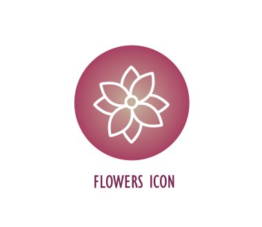 Çiçek ikonu. Beyaz arkaplanda doğa sembolü