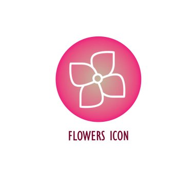 Çiçek ikonu. Beyaz arkaplanda doğa sembolü