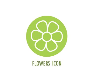Çiçek ikonu. Beyaz arkaplanda doğa sembolü