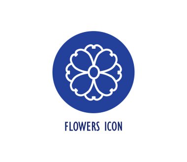 Çiçek ikonu. Beyaz arkaplanda doğa sembolü