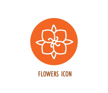 Çiçek ikonu. Beyaz arkaplanda doğa sembolü
