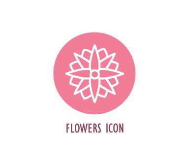 Çiçek ikonu. Beyaz arkaplanda doğa sembolü