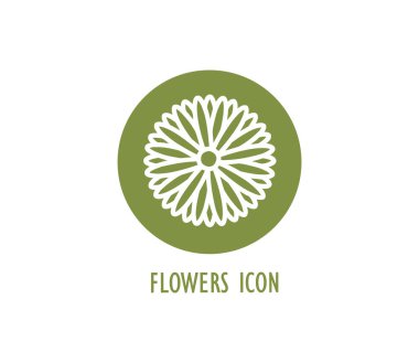 Çiçek ikonu. Beyaz arkaplanda doğa sembolü